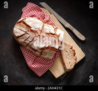 Overhead view of freshly baked bread Stock Photo