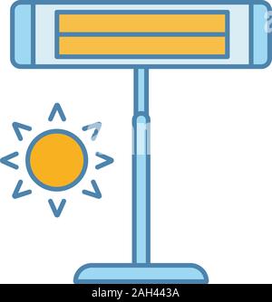 Infrared heater color icon. Pedestal electric heater. Household appliance. IR heating lamp. Isolated vector illustration Stock Vector