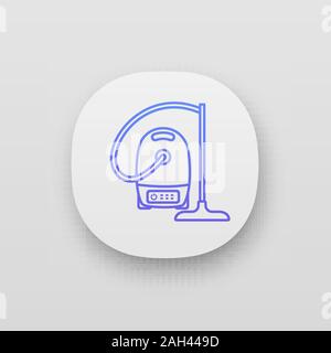Vacuum cleaner app icon. Wet and dry vacuum. Household appliance. UI/UX user interface. Web or mobile application. Vector isolated illustration Stock Vector