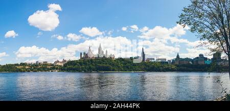 Canada, Ontario, Ottawa, Ottawa River with city skyline in background Stock Photo