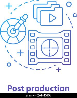 Post production concept icon. Video, photo editing idea thin line illustration. Vector isolated outline drawing Stock Vector