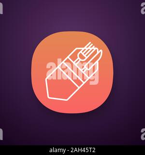 Fork and knife in napkin app icon. Cutlery. Table setting. Etiquette. Business lunch rules. Restaurant, cafe. UI/UX user interface. Web or mobile appl Stock Vector