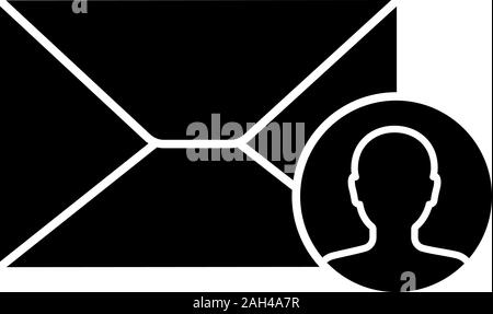 Targeted email marketing glyph icon. Mailing list. E-mail announcement. Sending letters to customers. Email advertising. Online marketing. Mass mailin Stock Vector