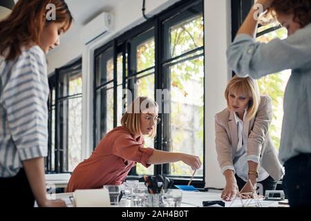 Businesswomen having a meeting in office Stock Photo