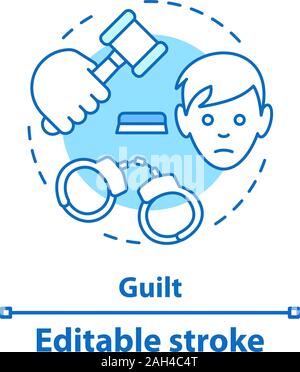 Guilt concept icon. Crime idea thin line illustration. Law enforcement ...