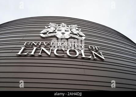 University of Lincoln name and emblem crest coat of arms Stock Photo