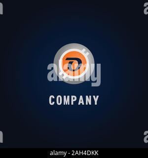 Letter O Alphabetic Logo Design Template, Crypto Curency Logo Concept, White, Gray, Orange, Ellipse, Rounded, Digital Coin, Virtual Money, Ecurrency Stock Vector