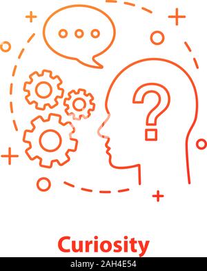 Curiosity concept icon. Problem solving idea thin line illustration. Confusion. Thinking. Vector isolated outline drawing Stock Vector