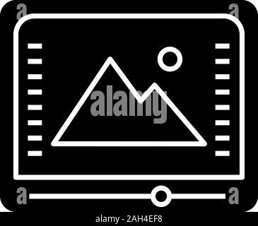 Color correction and grading glyph icon. Photo, video editing. Cinematography. Color management. Silhouette symbol. Negative space. Vector isolated il Stock Vector