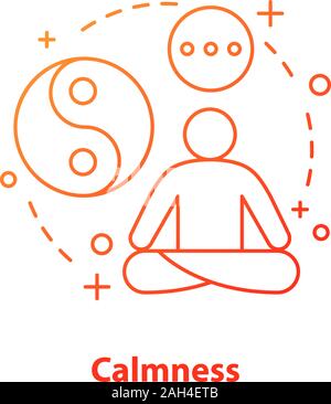 Calmness concept icon. Wellness idea thin line illustration. Meditation, yoga. Vector isolated outline drawing Stock Vector