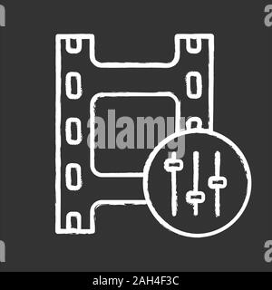 Sound mixer chalk icon. Audio equalizer. Mixing console. Voice acting. Film making. Sound combining. Isolated vector chalkboard illustration Stock Vector