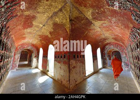 Old monastery known as Shwe Yan Phe Monastery, in Nyaung Shwe, Myanmar Stock Photo