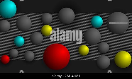 Abstract vector background. 3D Sphere Pattern. Vector Illustration For Wallpaper, Banner, Background, Card, landing page , etc Stock Vector