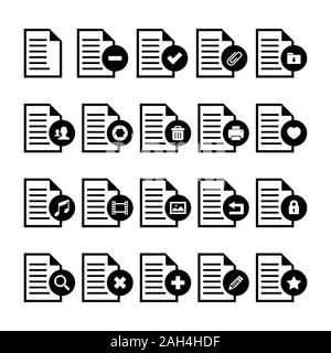 File and document icon set design Stock Vector