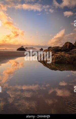Sunset at a Beautiful Northern California Beach Stock Photo