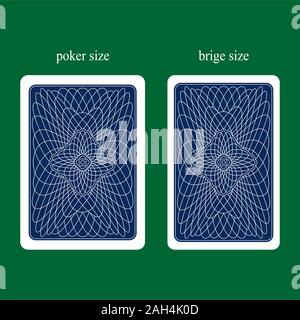 Reverse Side of the Playing Card. Two Options are the Poker Size & the Bridge Size. Stock Vector
