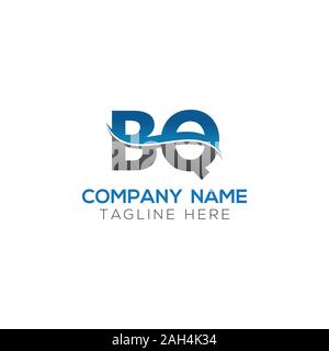 BQ Letter Logo With Water Wave Business Typography Vector Template. Creative Abstract Letter BQ Logo Design. Stock Vector
