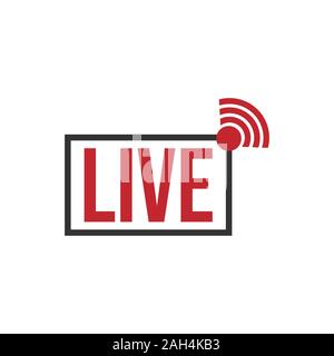 Live stream tv logo icon vector image. Live Streaming online sign vector design Stock Vector