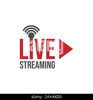 Live stream tv logo icon vector image. Live Streaming online sign vector design Stock Vector