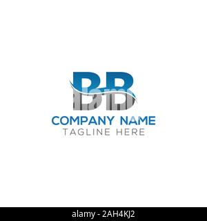 BB Letter Logo With Water Wave Business Typography Vector Template. Creative Abstract Letter BB Logo Design. Stock Vector