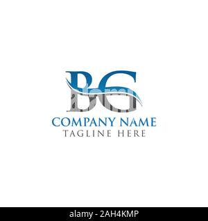 grey blue alphabet letter bg b g logo 3d design suitable for a company ...