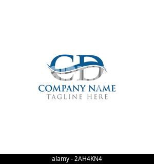 Initial CD Letter Logo With water wave Business Typography Vector Template. Creative Abstract Letter CD Logo Design. Stock Vector