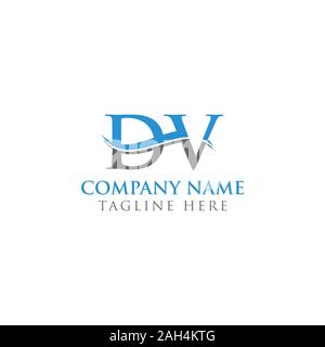 Initial DV Water Wave Letter Logo With Creative Modern Typography Vector Template. DV Logo Design Stock Vector