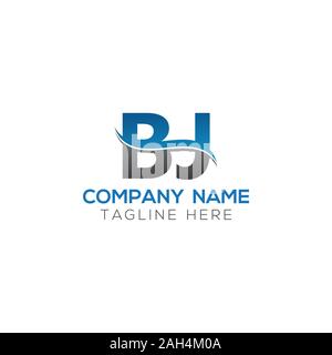 BJ Letter Logo With Water Wave Business Typography Vector Template. Creative Abstract Letter BJ Logo Design. Stock Vector