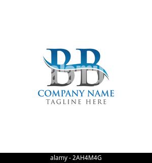 BB Letter Logo With Water Wave Business Typography Vector Template. Creative Abstract Letter BB Logo Design. Stock Vector