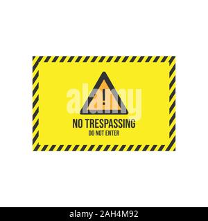 Warning do not enter no trespassing private vector image. Warning sign vector design image illustration Stock Vector