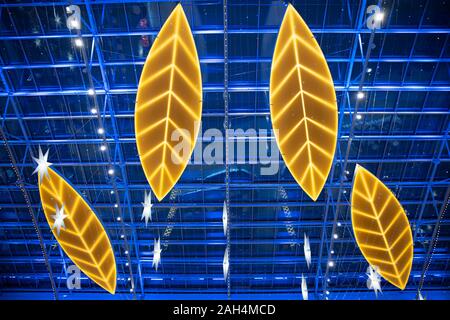 MOSCOW, RUSSIA - December 24, 2019: Shopping center MEGA Christmas decoration store Stock Photo