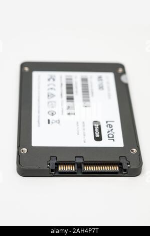 Lexar 256 GB Solid State Drive or SSD. Stock Photo