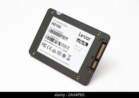 Lexar 256 GB Solid State Drive or SSD. Stock Photo