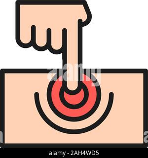 Wellness massage flat color line icon. Isolated on white background Stock Vector