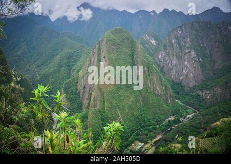 Summit of Happy Mountain or Putucusi Mountain in Machu Picchu Stock Photo