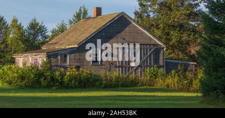 Old cabin in northern Wisconsin. Stock Photo