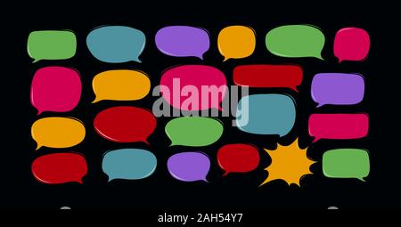 Set of comic speech bubbles. Cartoon vector illustration Stock Vector