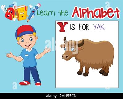 Illustration of letter Y is for Yak Stock Vector