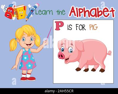 Flashcard letter p is for pig Stock Vector Image & Art - Alamy
