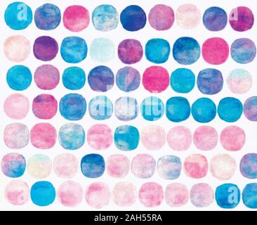 watercolor circle texture. Watercolor design elements isolated on white background Stock Photo