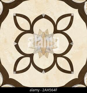 Wooded floor tiles with geometric pattern. Seamless pattern abstract wooden background concept Stock Photo