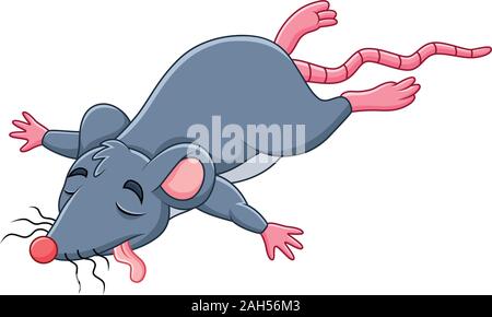 Cartoon dead mouse Stock Vector