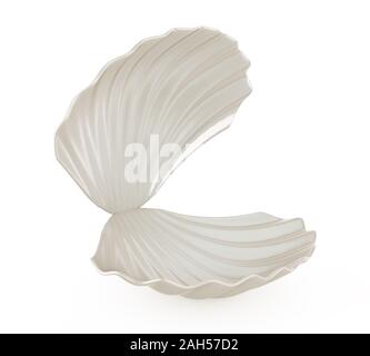 Empty Open Seashell Isolated Stock Photo