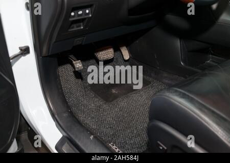 Dirty Car Floor Mats Of Black Rubber Under Passenger Seat In The Workshop  For The Detailing Vehicle Before Dry Cleaning Auto Service Industry  Interior Of Sedan Stock Photo - Download Image Now 