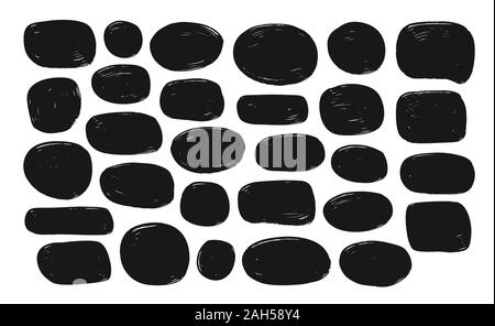 Set of hand drawn scribble circles bubbles. Vector illustration Stock Vector