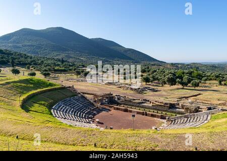 Ancient Messene (Messini) theatre, Peloponnese, Greece Stock Photo