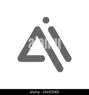 Letters AI, AI logo, multi colour letters icon vector template. Vector Illustration. EPS 10 Stock Vector