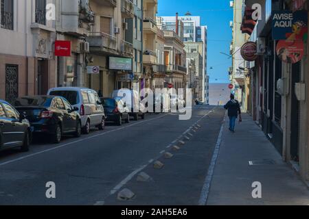 Montevideo, Uruguay-27 June, 2019: City streets in Montevideo downtown and historic center Stock Photo