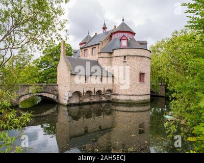 Donkey's gate, Ezelpoort, historic building in old town of Bruges, West Flanders, Belgium Stock Photo