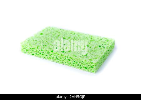 Rectangular green cellulose washing sponges with coarse and soft sides Stock Photo